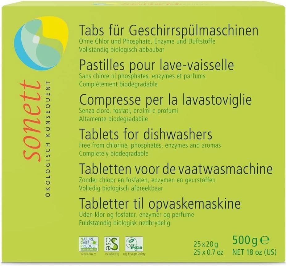 Sonett Tabs pentru mașina de spălat vase, 25 X 20 G Detergenti Bucatarie Naty Shop