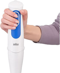 Braun Multiquick 3 MQ 3000 Smoothie+ Stabmixer – Pürierstab mit 2 Geschwindigkeiten, Powerbell plus und Splashcontrol-Technologie, 700 Watt, Inkl. 600 ml Mix- & Messbecher, Blau/Weiß Kitchen Naty Shop