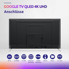 STRONG SRT55UF8733, televizor inteligent QLED 4K de 55 de inci: Vizionați cu Netflix, Prime Video, Disney+ la cel mai înalt nivel - Dolby Atmos, Google TV și control vocal inclus