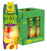 Rauch Happy Day Pfirsich | Aus sonnengereiften Früchten | 6 x 1 Liter, Tetra Prisma Alkoholfreie Getränke Naty Shop