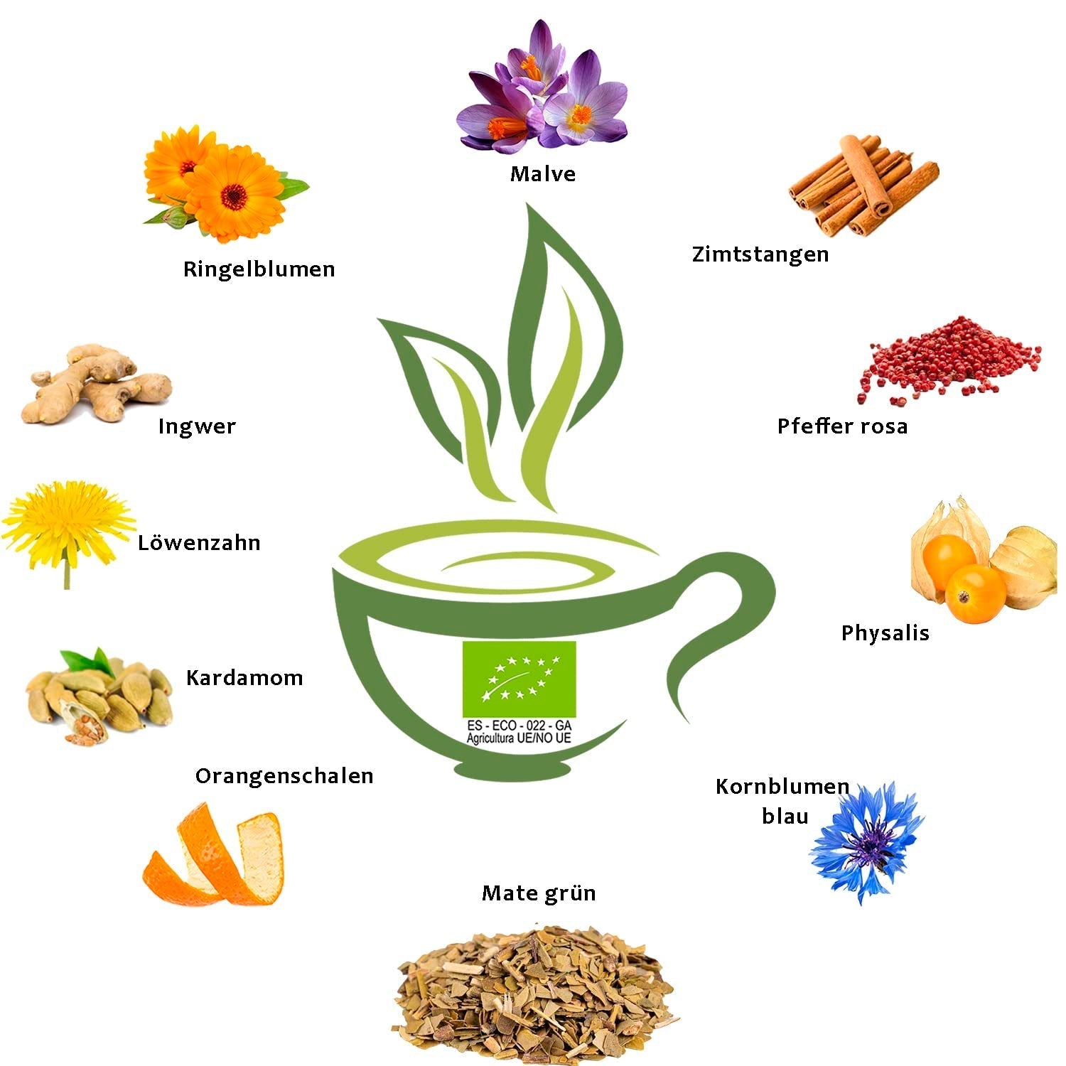 VITSTORM® Slim Tea Cardamom – Ceai Yerba Mate BIO – Cură de detoxifiere și ceai diuretic – 100G