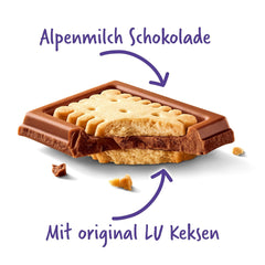 Milka LU – Alpenmilchschokolade mit knusprigen LU-Keksen – 87g