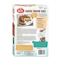 RUF Cookie Dough Cake Ohne Backen, Tortenboden Aus Keksteig Mit Frischkäse-Creme Und Schokoladenstückchen, Inkl. Kuchenform, 1X325G Mischung zum Backen und Kochen Naty Shop