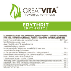 Greatvita Erythritol 1000 G | Kalorienfreie Süßungsmittel & Zucker-Alternative | Zahnfreundlich, Gut Löslich & Glutenfrei | Ideal für Getränke, Desserts und gebackene Süßstoffe Naty Shop