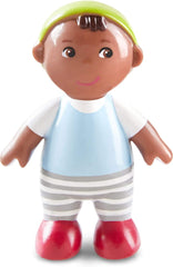 HABA 306696 - Set de joacă Little Friends Family Time, accesorii pentru păpușă flexibilă, vârste 3+