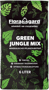 Floragard Green Jungle Mix 6 L – mineralisches Substrat zur Bepflanzung von Monstera, Philodendron – sorgt für optimale Drainage und gesundes Wurzelwachstum – ideal für anspruchsvolle Zimmerpflanzen