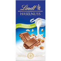 Lindt-Schokolade | Milchschokolade-Haselnuss-Riegel | 100g | Zarte, geschmolzene Milchschokolade mit knusprigen Haselnussstückchen | Schokoladenriegel