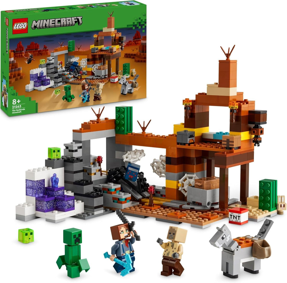 LEGO Minecraft Badlands Mine Videospiel-Bergbauspielzeugset für Jungen und Mädchen ab 8 Jahren. Lustige Bausteine, Abenteuerset, Geburtstagsgeschenk, 21263. Bausets. Besuchen Sie den LEGO-Store. Standardtitel