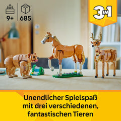 LEGO Creator 3in1 Prächtiges Ross - Pferde Spielzeug - Baue eine Bären- oder Hirschfigur - Geschenk zum Geburtstag für Mädchen und Jungen ab 9 Jahren - 31166