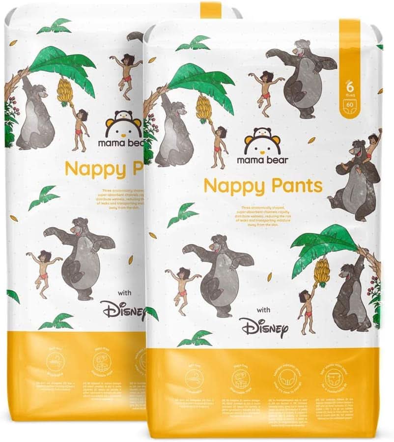 Scutece Mama Bear Disney, mărimea 5 (12-17 kg), alb, 70 bucăți Mama si Copilul Naty Shop 6 (15+ Kg) Pachet lunar