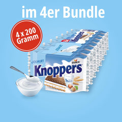 Joghurt – 4 x 200 g – Waffelscheiben gefüllt mit Joghurt und Nougatcreme, Haselnüssen und Kakao