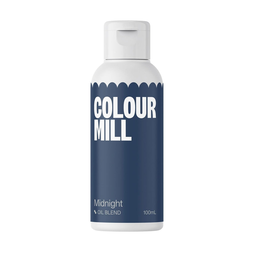 Colorant alimentar Colour Mill Oil Blend Midnight Oil - Colorant alimentar pentru ciocolată, fondant, brioșe, prăjituri, copt, macaroane - Colorant alimentar pentru decorarea torturilor - 100 ml