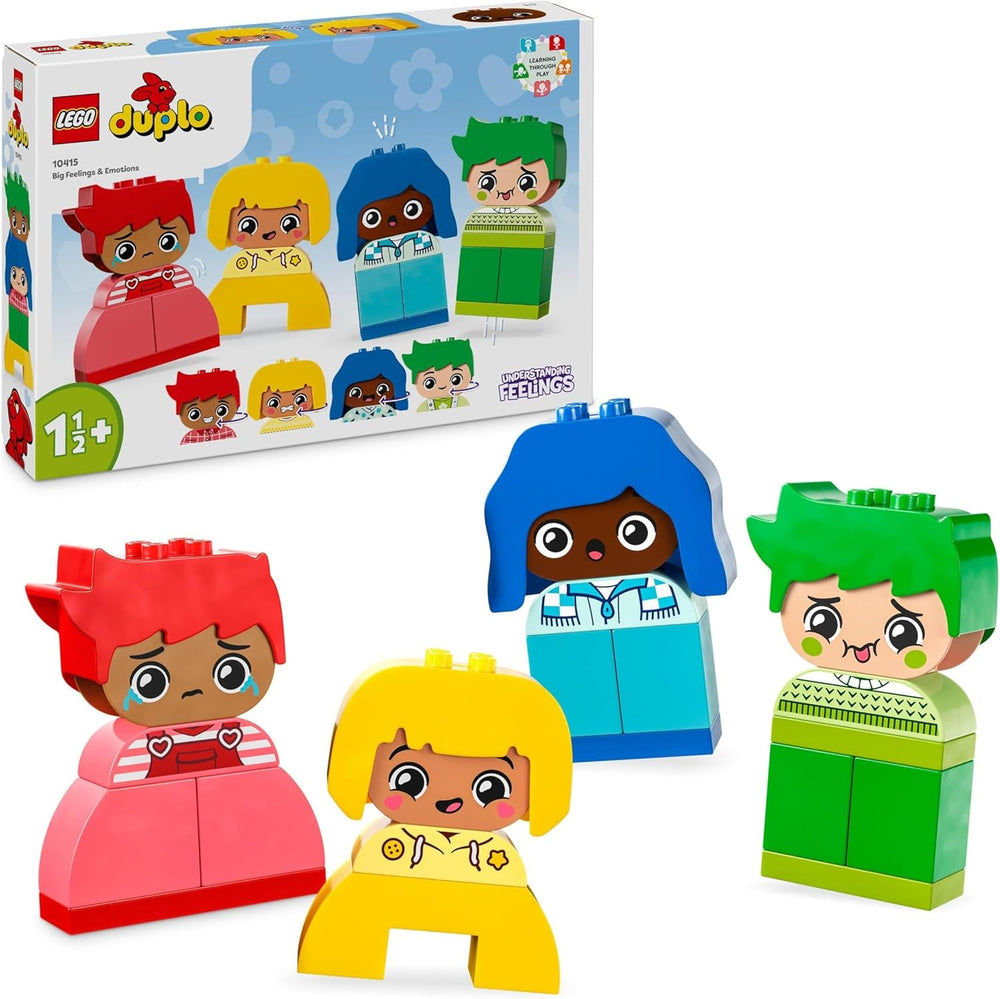 LEGO DUPLO Big Feelings, Bau-Stapelspiel mit 23 bunten Steinen und 4 Figuren, Motorikspielzeug zur Förderung der sozialen und emotionalen Entwicklung von Kleinkindern ab 18 Monaten 10415 Bausets Beuche den LEGO-Store Standardtitel