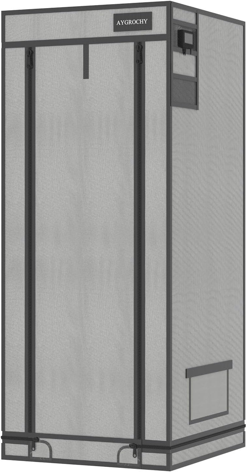 Aygrochy-Wachstumszelt, 60 x 60 x 160 cm, Indoor-Wachstumszelt mit reflektierender, weißer, herausnehmbarer PEVA-Bodenschale für Platz für den Pflanzenanbau