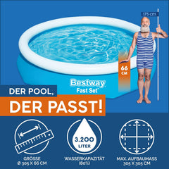 BESTWAY Fast Set Pool 305 x 76 cm, ohne Pumpe