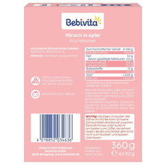 Quetschbare Pfirsich-Apfel-Beutel – 16er-Pack (4 Packungen à 4 x 90 g), ohne Zuckerzusatz, glutenfrei, vegan, ideal für Babys ab 5 Monaten, perfekt zum Mitnehmen