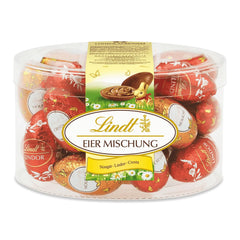 Lindt Schokoladeneier-Sortiment | 450 g Beutel | 9x LINDOR Milchschokolade, 8x Nougat, 8x Cresta | Verschiedene bunte Schokoladeneier für Ostern | Osterschokolade | Geschenk aus Schokolade | Schöne Ostereier