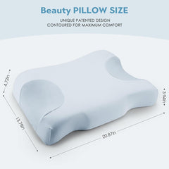 Royalisneeo Pernă de frumusețe pentru spate, stomac și dureri laterale Pernă pentru dureri de gât și umăr, pernă din spumă de memorie pentru anti-rid și anti-îmbătrânire, albastru (standard) Perne ortopedice cervicale Naty Shop