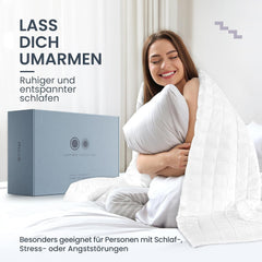 Pătură terapeutică de 7 kg I 135X200Cm I Pentru somn odihnitor I Pătură ponderată de înaltă calitate din bumbac respirabil I Reducătoare de stres și terapeutică - Inclusiv cutie de ambalare cu mâner de transport Paturi si Cuverturi Besuche den müüd-Store