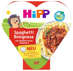 HiPP Bio Spaghetti Bolognese mit mediterranen Kräutern (6 x 250g), geeignet für Kinder ab 1 Jahr, leicht gedünstet, kindgerecht gewürzt, Bio-Qualität