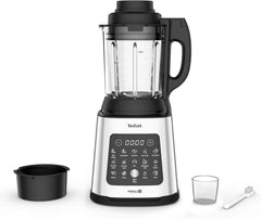 Tefal Perfectmix Cook Hochgeschwindigkeits-Standmixer, Mit Kochfunktion, 10 Auto-Programme, Heiße Und Kalte Rezepte, Abnehmbare Klingen, Inkl. Dampfkorb, Silber/Schwarz, BL83SD30 Kitchen Naty Shop