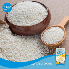 Q REIS | Weißer Klebreis Langkorn aus Thailand | Aromatisch mit klebriger Textur | Ideal für Currys, Sushi, Mochi oder Milchreis 1 x 1 kg