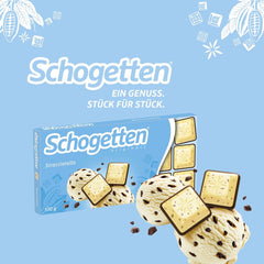 Schogetten Stracciatella Schokoriegel 100g, einzeln portioniert. Eine Freude. Stück für Stück.
