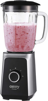 CR 4077 Standmixer Mit 1,5L Glasbehälter, Smoothie Maker, Hochleistungsmixer, Mahlung, Eis-Zerkleinerung, Pulsfunktion, Edelstahlklingen, 2 Geschwindigkeiten, 1000W, Schwarz/Silber Bucatarie Naty Shop
