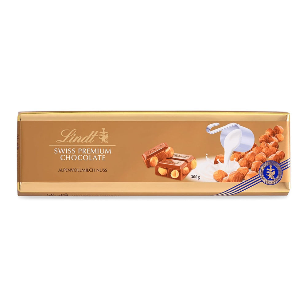 Lindt-Schokolade | Schokolade mit Milch und Nüssen | 300g | Feinste Vollnussmilchschokolade | Schokoladenriegel
