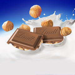 Lindt-Schokolade | Milchschokolade-Haselnuss-Riegel | 100g | Zarte, geschmolzene Milchschokolade mit knusprigen Haselnussstückchen | Schokoladenriegel