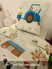Skybrands Kinder Bettwäsche Tiere 135X200 Bauernhof Kinderbettwäsche Bagger Traktor Baumwolle Kinderbettwäsche 2Tgl. Für Jungen und Mädchen Naty Shop