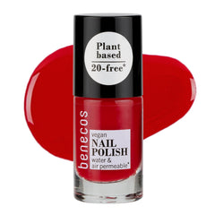 Benecos 20-Free veganer Nagellack, Vintage-Rot – pflanzlicher Nagellack – schnell trocknend und langlebig – wasserdurchlässig – angereichert mit Biotin – 5 ml