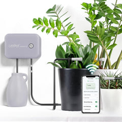 Sistem automat de udare WiFi pentru interior, sistem de udare cu telecomandă prin aplicație pentru 10 plante în ghiveci, kit automat de irigare prin picurare, udarea plantelor de apartament (gri) (gri, Gen-3)