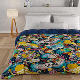 PETTI Artigiani Italiani – Winterdecke, Winterdecke, einfache Steppdecke, doppelseitig, einfarbig und digital bedruckt, 100 % hypoallergene Mikrofaser, hergestellt in Italien. Steppdecken und Steppdecken Naty Shop Space Einzelbett