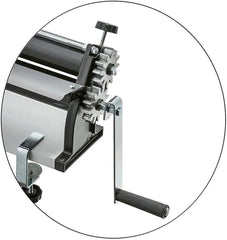 DKN Pizzateig-Rollmaschine mit Handkurbel, 48,8 cm, Nudelmaschine, Teigfolie mit Anti-Haft-Rollen und Dickenkontrolle – Konstruktion aus massivem Stahl und Aluminium