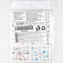 Autocolante 3D pentru unghii de Crăciun, autoadezive, cu transfer de apă, brad de Crăciun, fulg de nea, elan, pinguin, artă pentru unghii de Crăciun, design pentru unghii de iarnă, autocolante de Crăciun, accesorii pentru unghii