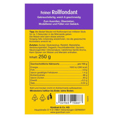 Günthart BackDecor 250 g fondant alb, 100% vegan, fără ulei de palmier, rezistent la rupere pentru a acoperi prăjituri și produse de patiserie, potrivit pentru modelare, pachet de 2 (1 x 250 g) Pasta de zahar Naty Shop