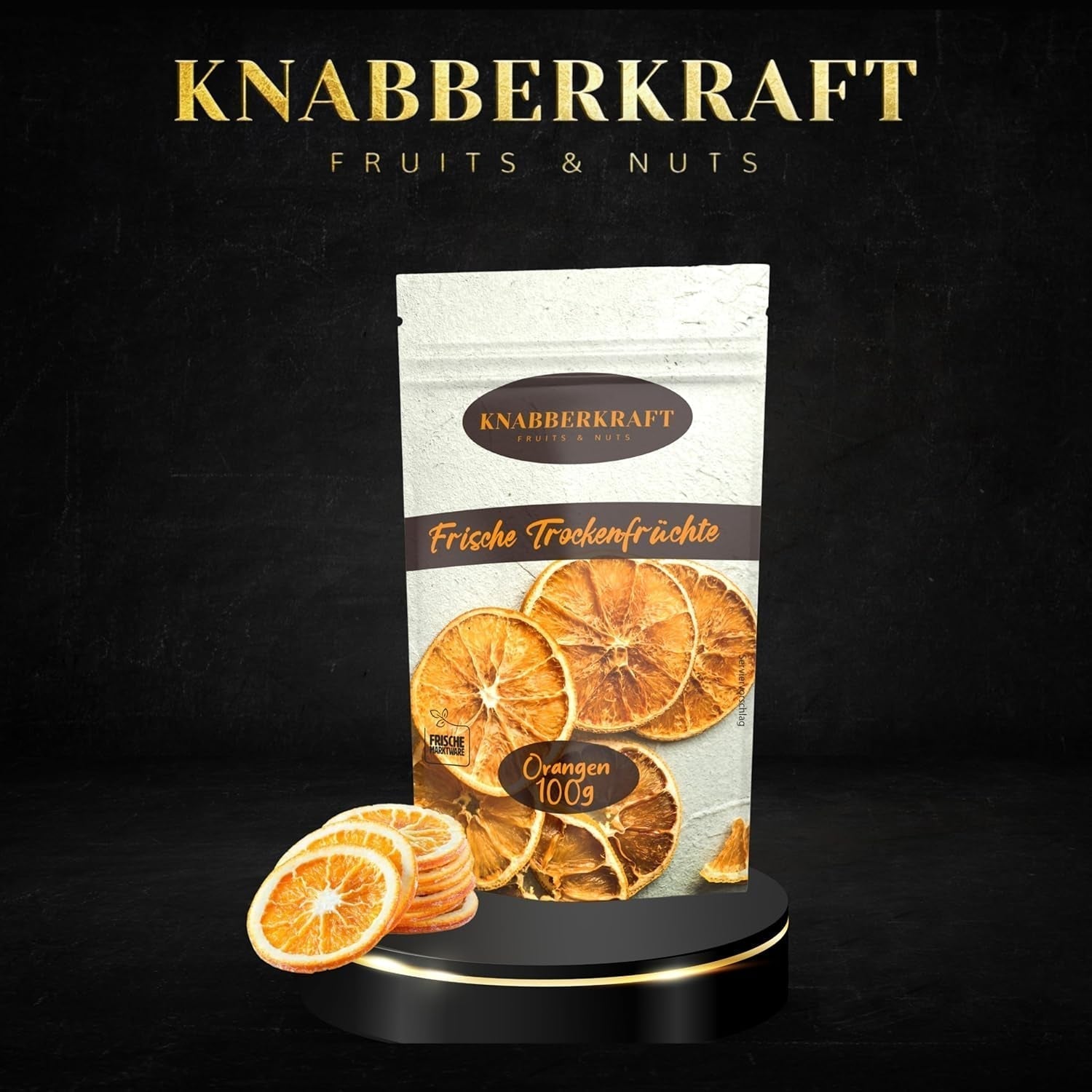 Knabberkraft Felii de portocale uscate 100g - Gustare și aromă naturală | Perfect pentru ceai, deserturi, decorațiuni și multe altele | Bogate în vitamina C și fără aditivi Produse deshidratate Naty Shop