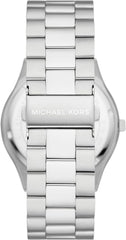 Michael Kors - Slim Runway Collection, culoare argintie, ceas din oțel inoxidabil pentru bărbați MK1060SET Portofel Barbati Naty Shop