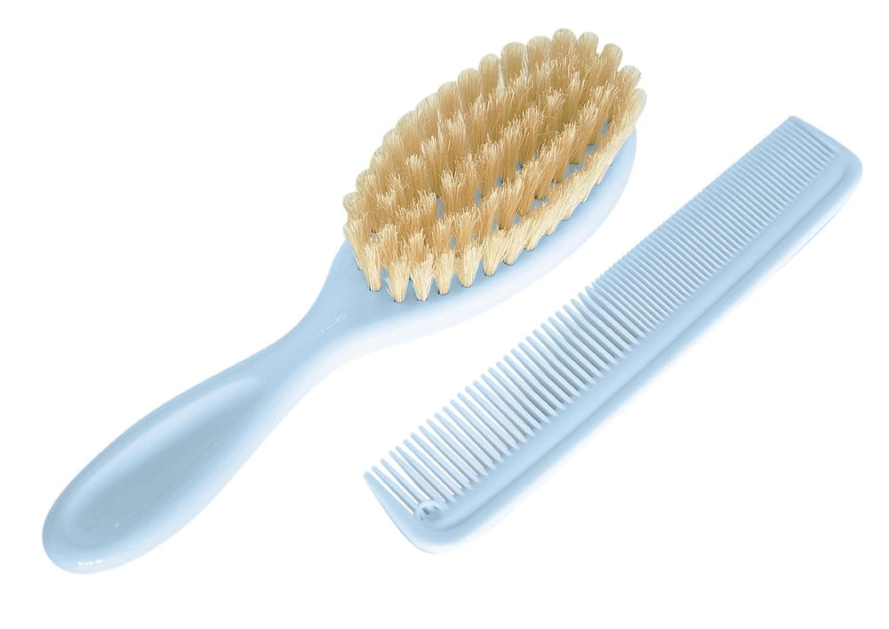 Pieptene și perie Rotho Babydesign, peri naturali, de la 0 luni, TOP/Bella Bambina, Babybleu Perl (albastru deschis), 20059010301 Copii - Baie si Skincare Naty Shop Titlu implicit