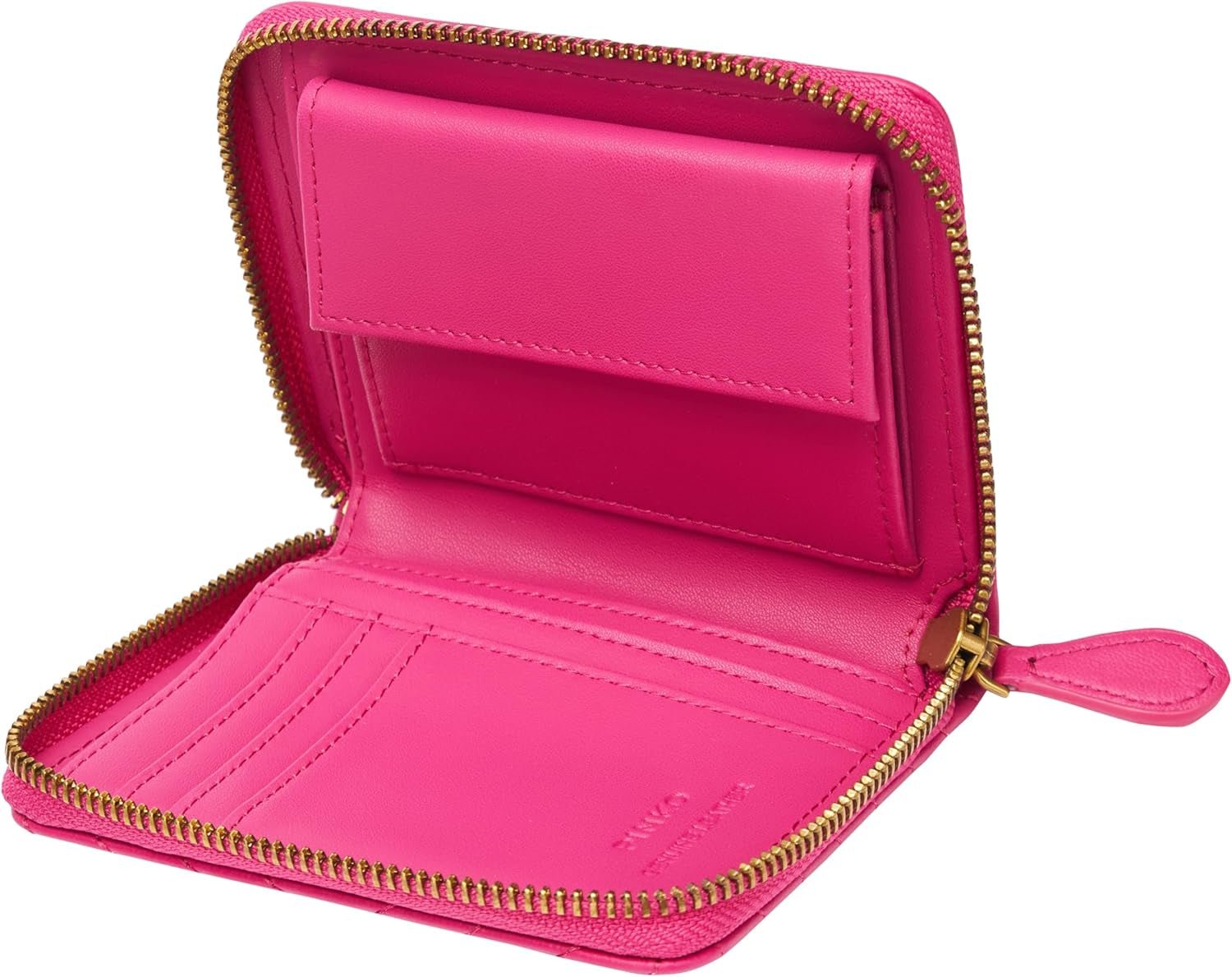 Pinko Women's Taylor Zip Around Sheep Nappa Chevron Travel Accessories Wallet Portofel Femei Naty Shop