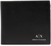 Portofel cu logo Armani Exchange A|X din piele netedă, negru Portofel Barbati Naty Shop Titlu implicit