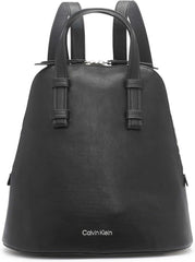Rucsac Calvin Klein Zina Zip Around pentru femei, cu fermoar Genti Femei Naty Shop Negru/argintiu O mărime se potrivește tuturor