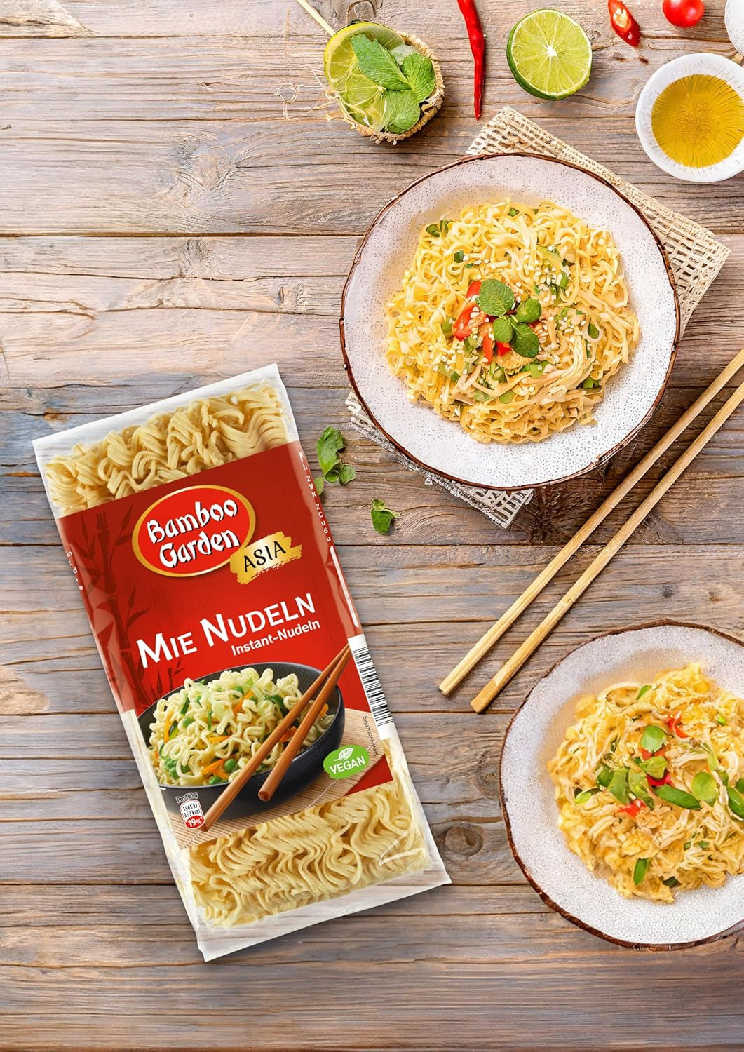Bamboo Garden - Mie-Nudeln | Instantnudeln für die asiatische Küche | Ideal für Wok-Gerichte oder Suppen Veganer | 250g Beutel