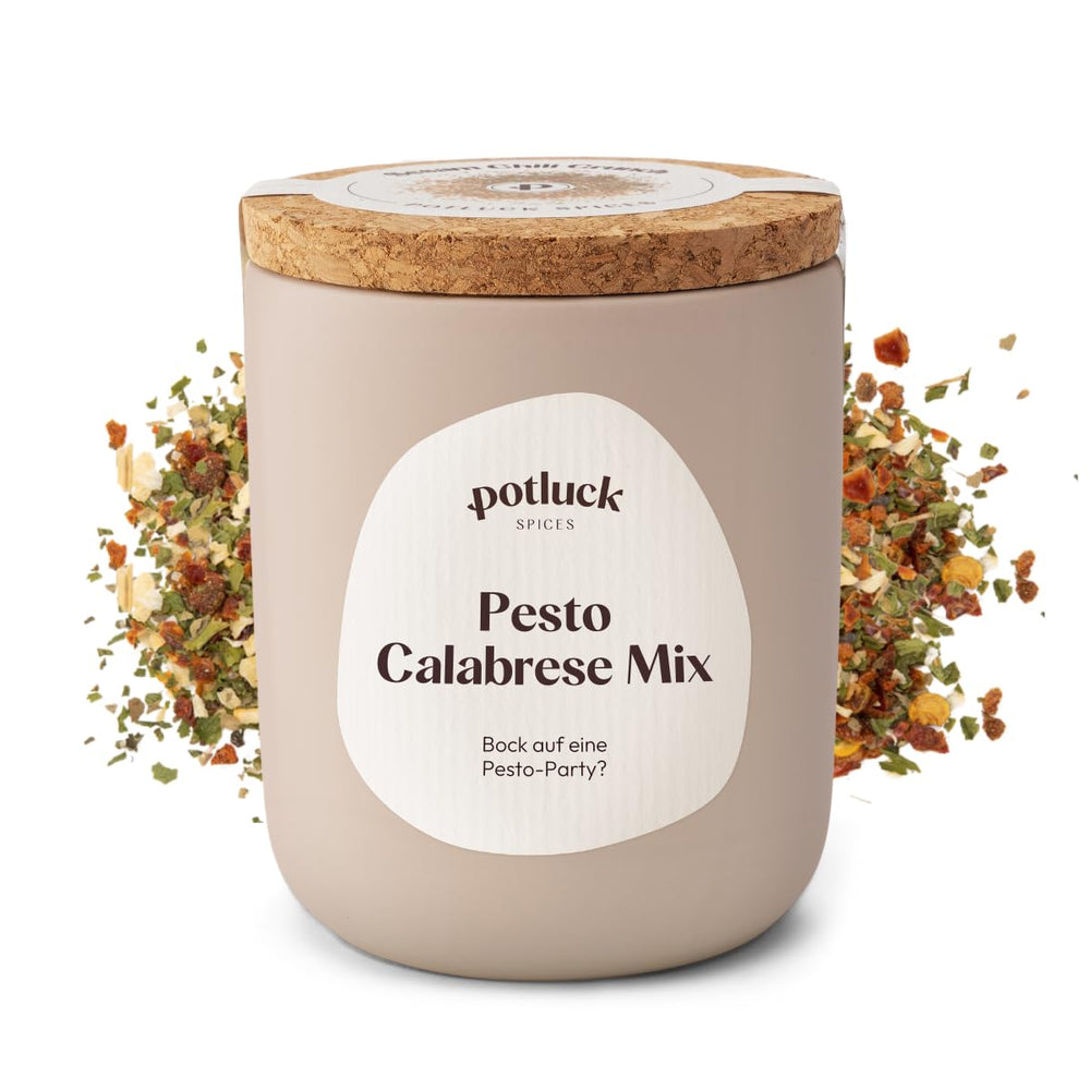 Potluck | Pasta und Pizza Kräuter | Gewürzzubereitung im Keramiktopf | 40g | Vegan, glutenfrei und mit natürlichen Zutaten