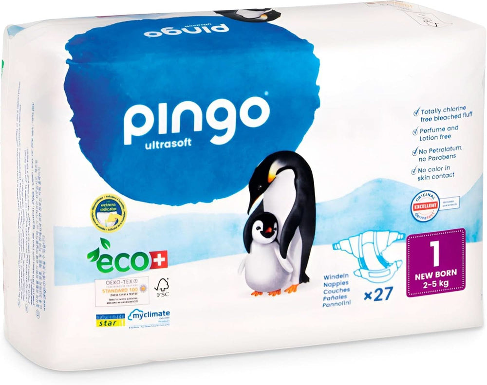 Pingo Ultrasoft, ökologische Windeln, Größe 1 und 2 Mutter und Kind Naty Shop