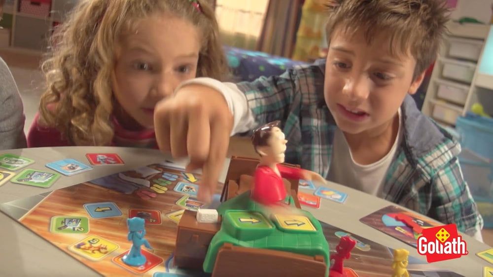 Goliath - LASĂ-L PE TATA SĂ DORMĂ - Joc pentru copii de la 5 ani în sus, 2 până la 4 jucători - Joc de petrecere distractiv și captivant pentru băieți și fete, cu instrucțiuni clare, Albastru