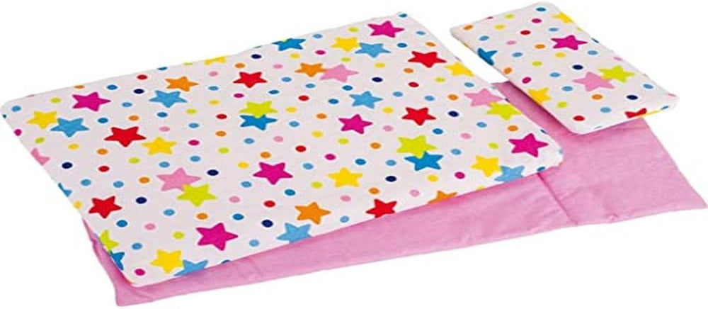 51564 Lenjerie de pat pentru păpuși, stele, asortate, 3 ani+