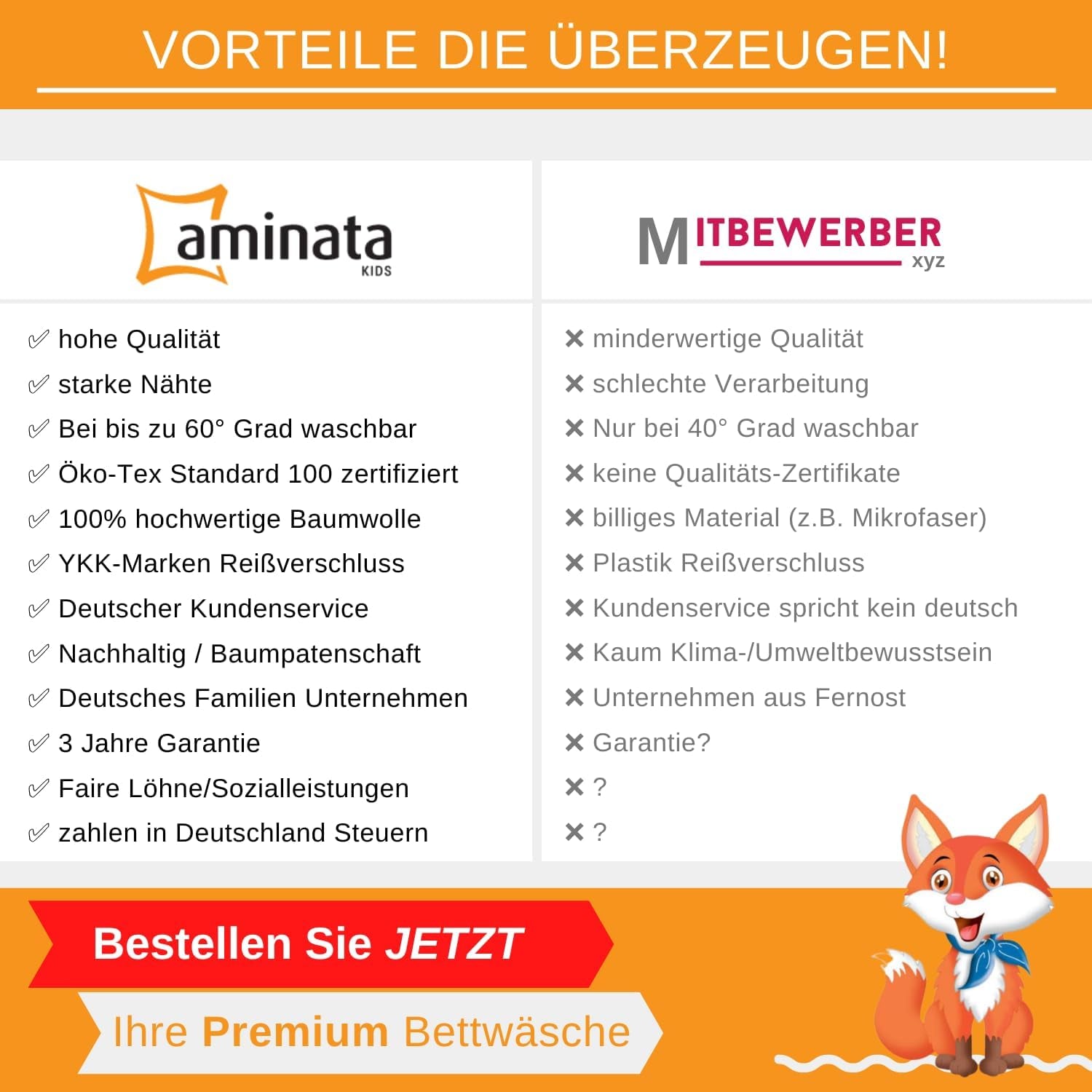 Aminata Kids Bettwäsche für Kinder, Regenbogen, Wendebettwäsche – Kinder Naty Shop