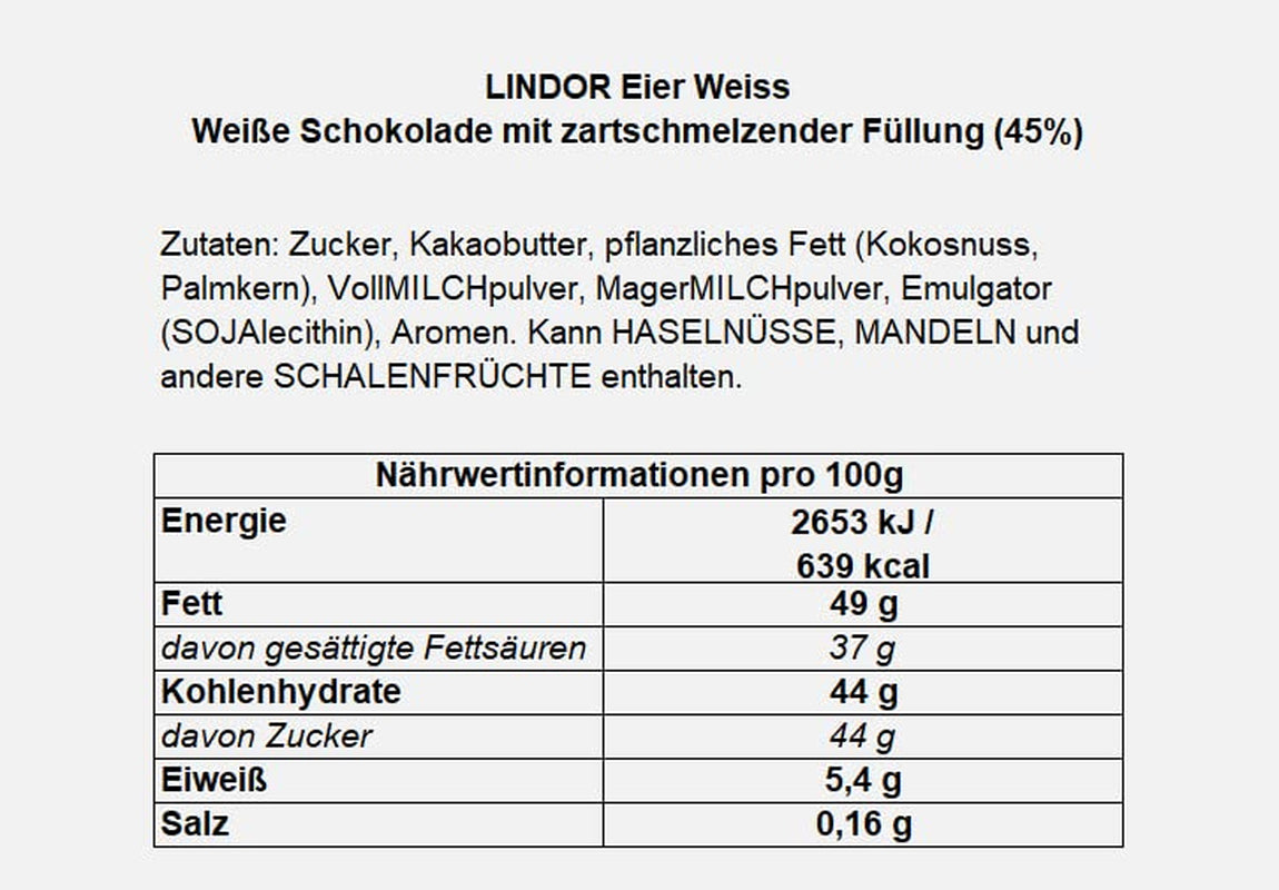 LINDOR-Eier mit Lindt-Schokolade | 4 Kartons à 450 g | LINDOR-Eier mit zartschmelzender Vollmilchschokolade, weißer, dunkler und Haselnussfüllung | Osterschokolade | Geschenk aus Schokolade | Ostereier | Schokoladeneier